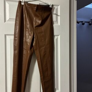 Zara Brown Faux Leather Pants